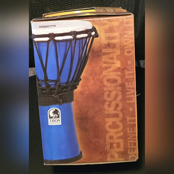 Toca Freestyle Colorsound 7" Djembe In Metallic Orange in Box - Picture 4 of 6